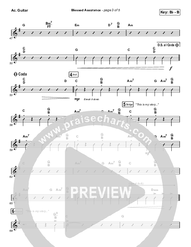 Blessed Assurance (Worship Choir/SAB) Acoustic Guitar (CAIN / David Leonard / Arr. Mason Brown)