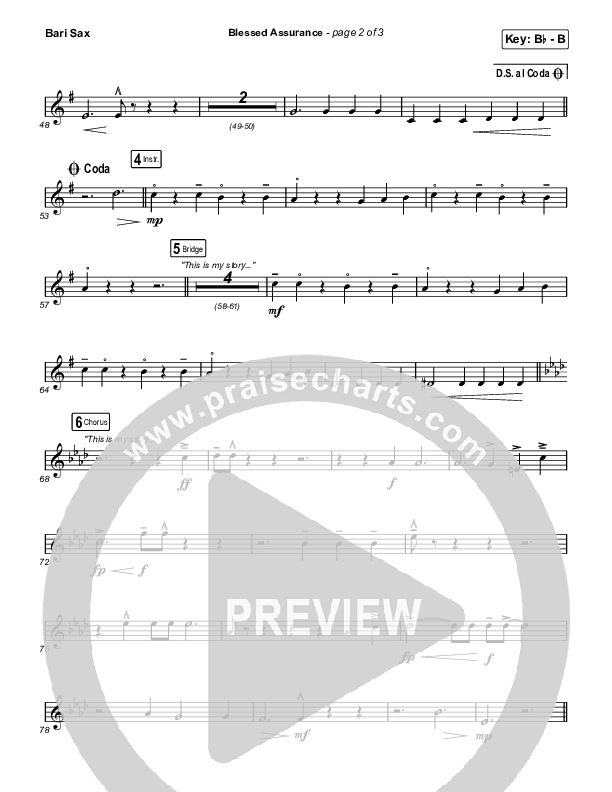 Blessed Assurance (Worship Choir/SAB) Bari Sax (CAIN / David Leonard / Arr. Mason Brown)