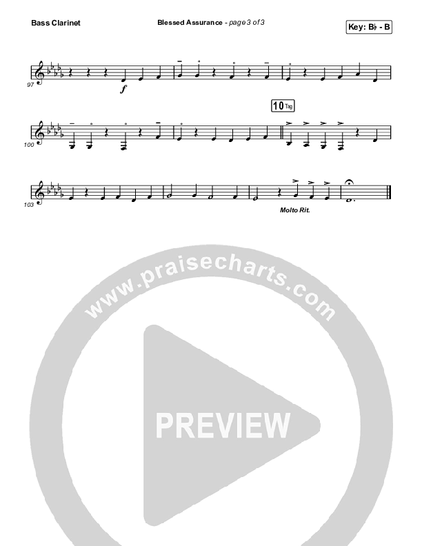 Blessed Assurance (Worship Choir/SAB) Bass Clarinet (CAIN / David Leonard / Arr. Mason Brown)
