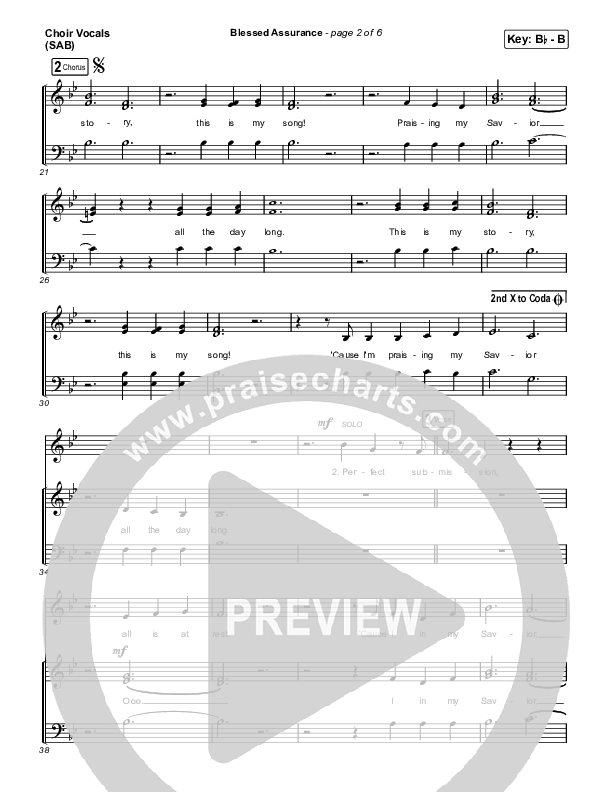 Blessed Assurance (Worship Choir/SAB) Choir Sheet (SAB) (CAIN / David Leonard / Arr. Mason Brown)