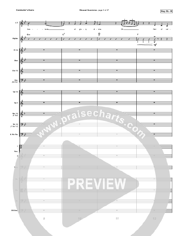 Blessed Assurance (Worship Choir/SAB) Conductor's Score (CAIN / David Leonard / Arr. Mason Brown)
