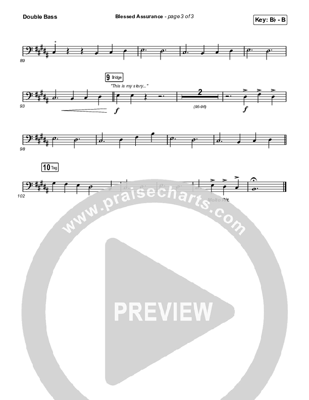 Blessed Assurance (Worship Choir/SAB) Double Bass (CAIN / David Leonard / Arr. Mason Brown)
