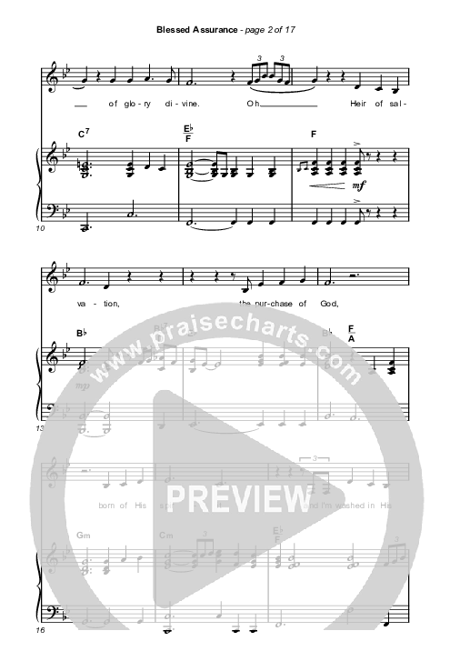 Blessed Assurance (Worship Choir/SAB) Octavo (SAB & Pno) (CAIN / David Leonard / Arr. Mason Brown)