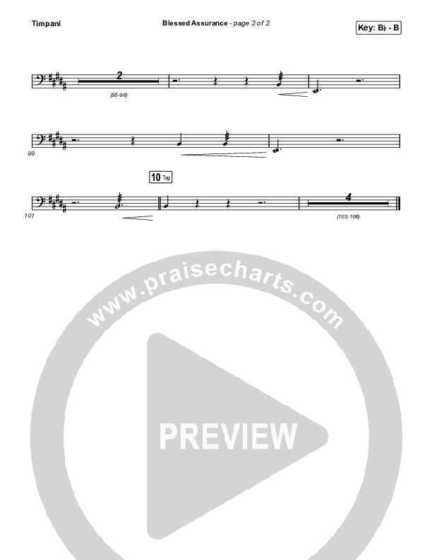 Blessed Assurance (Worship Choir/SAB) Timpani (CAIN / David Leonard / Arr. Mason Brown)