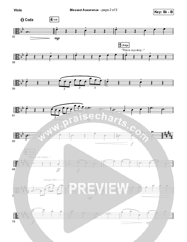 Blessed Assurance (Worship Choir/SAB) Viola (CAIN / David Leonard / Arr. Mason Brown)