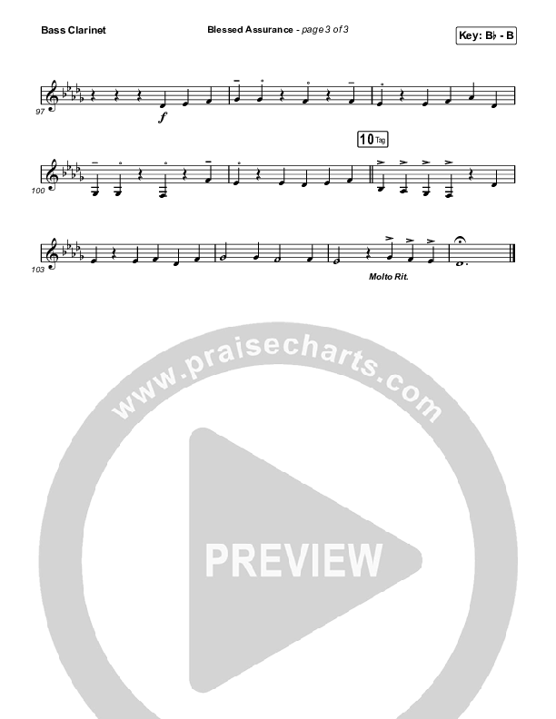 Blessed Assurance (Unison/2-Part) Bass Clarinet (CAIN / David Leonard / Arr. Mason Brown)