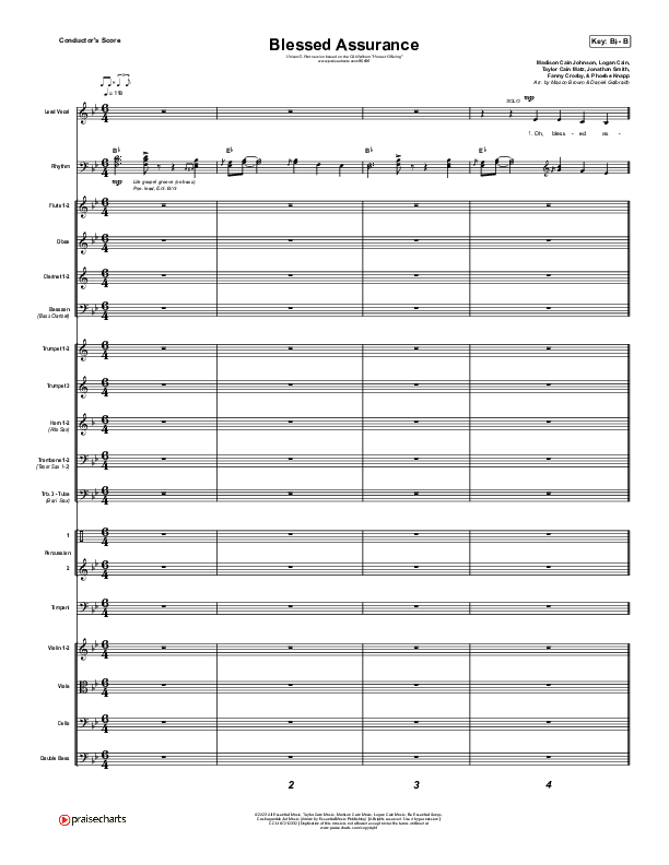 Blessed Assurance (Unison/2-Part) Conductor's Score (CAIN / David Leonard / Arr. Mason Brown)