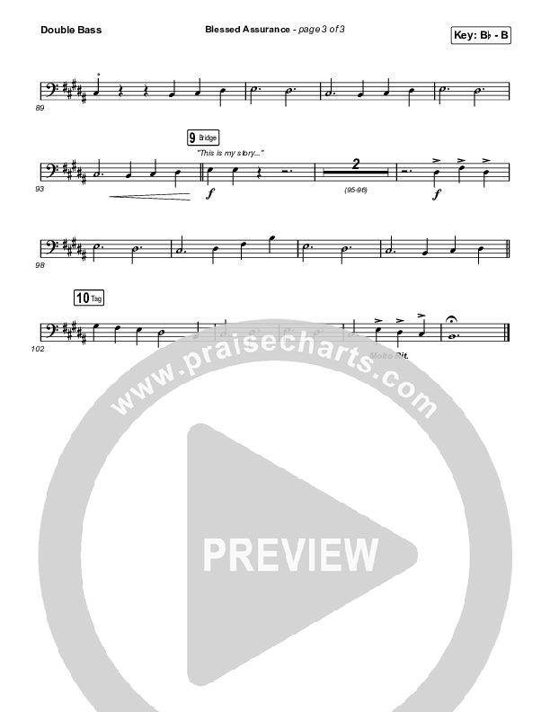 Blessed Assurance (Unison/2-Part) Double Bass (CAIN / David Leonard / Arr. Mason Brown)