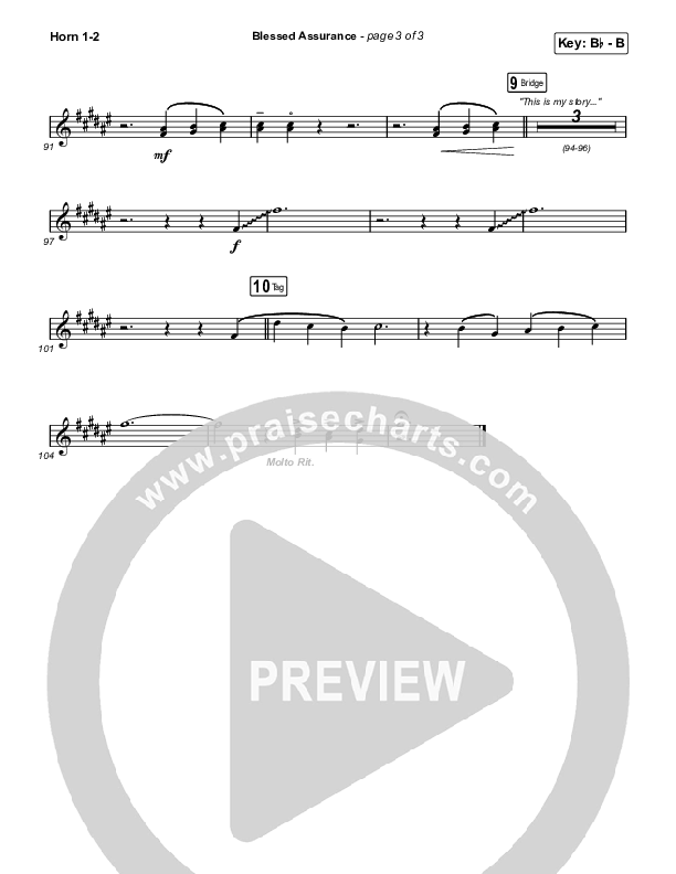 Blessed Assurance (Unison/2-Part) French Horn 1/2 (CAIN / David Leonard / Arr. Mason Brown)