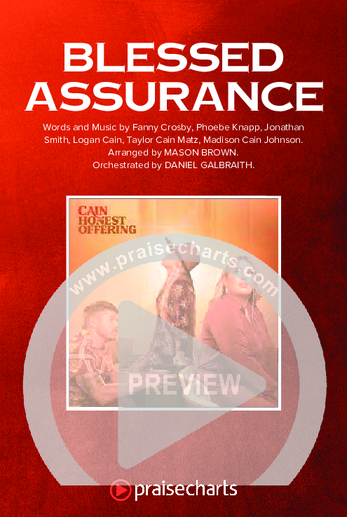 Blessed Assurance (Unison/2-Part) Octavo Cover Sheet (CAIN / David Leonard / Arr. Mason Brown)