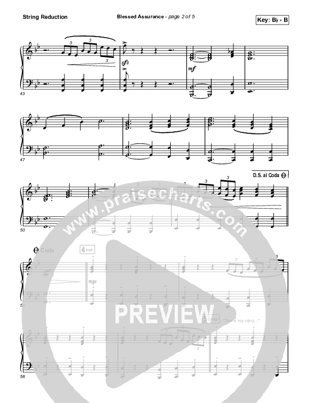 Blessed Assurance (Unison/2-Part) String Reduction (CAIN / David Leonard / Arr. Mason Brown)