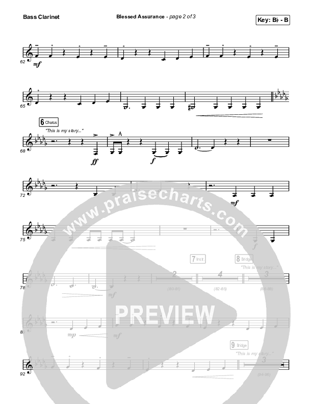 Blessed Assurance (Sing It Now) Bass Clarinet (CAIN / David Leonard / Arr. Mason Brown)