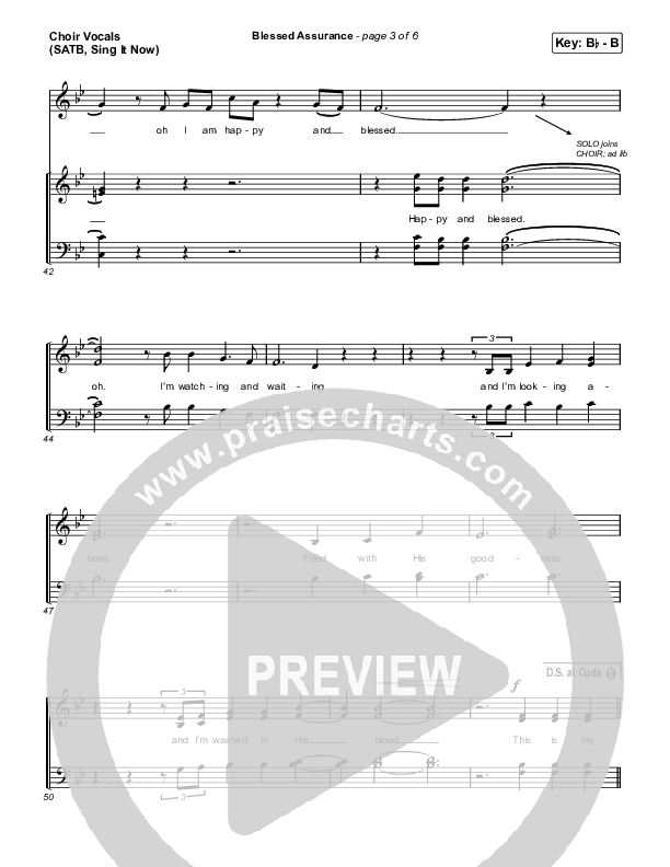 Blessed Assurance (Sing It Now) Choir Sheet (SATB) (CAIN / David Leonard / Arr. Mason Brown)