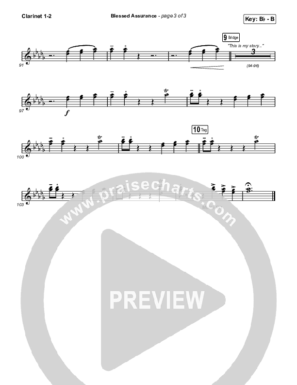 Blessed Assurance (Sing It Now) Clarinet 1/2 (CAIN / David Leonard / Arr. Mason Brown)