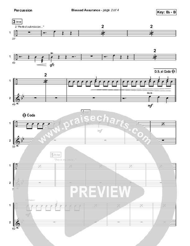 Blessed Assurance (Sing It Now) Percussion (CAIN / David Leonard / Arr. Mason Brown)