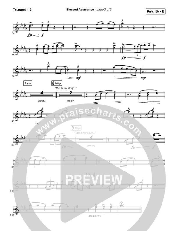 Blessed Assurance (Sing It Now) Trumpet 1,2 (CAIN / David Leonard / Arr. Mason Brown)