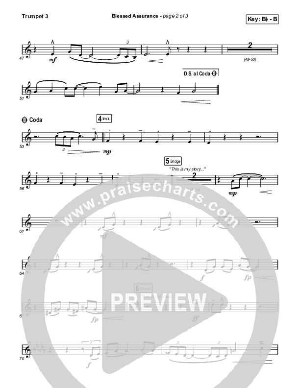 Blessed Assurance (Sing It Now) Trumpet 3 (CAIN / David Leonard / Arr. Mason Brown)