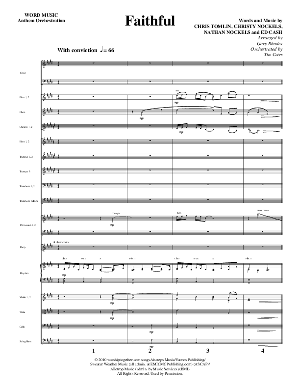 Faithful (Choral Anthem SATB) Orchestration (Word Music / Arr. Gary Rhodes)
