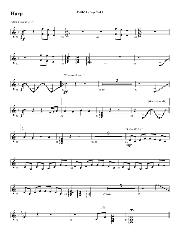 Faithful (Choral Anthem SATB) Harp (Word Music / Arr. Gary Rhodes)