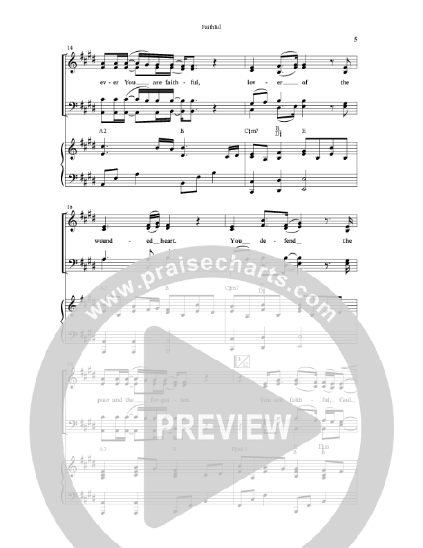 Faithful (Choral Anthem SATB) Anthem (SATB/Piano) (Word Music / Arr. Gary Rhodes)