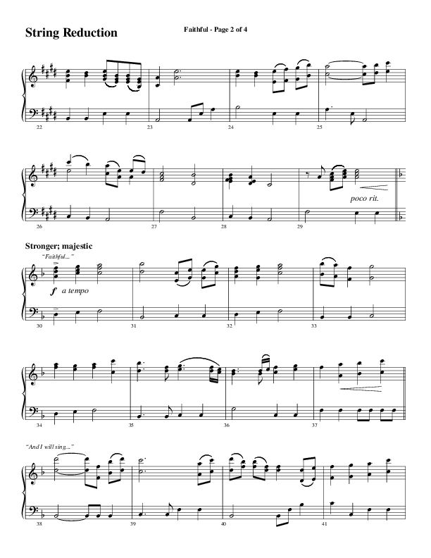 Faithful (Choral Anthem SATB) String Reduction (Word Music / Arr. Gary Rhodes)
