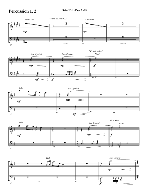 Finish Well (Choral Anthem SATB) Percussion 1/2 (Word Music Choral / Arr. Russell Mauldin)
