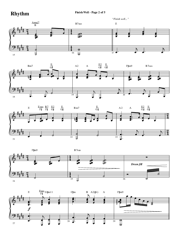 Finish Well (Choral Anthem SATB) Rhythm Chart (Word Music Choral / Arr. Russell Mauldin)