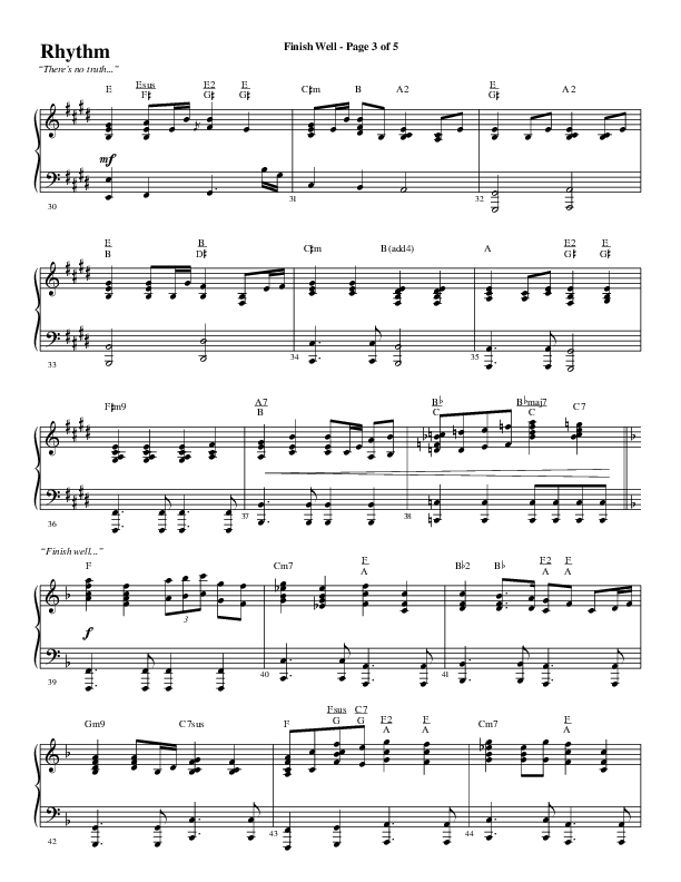 Finish Well (Choral Anthem SATB) Rhythm Chart (Word Music Choral / Arr. Russell Mauldin)