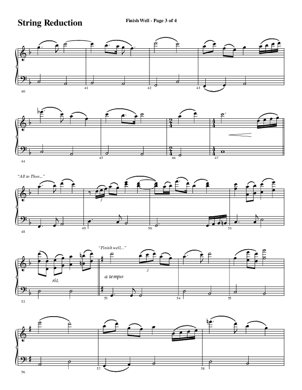 Finish Well (Choral Anthem SATB) String Reduction (Word Music Choral / Arr. Russell Mauldin)