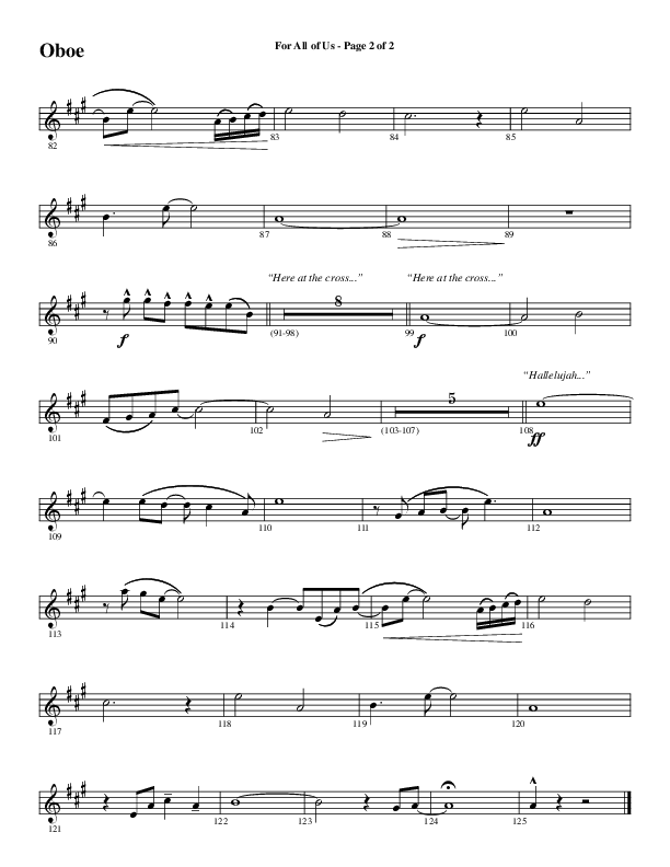 For All Of Us (Choral Anthem SATB) Oboe (Word Music Choral / Arr. Cliff Duren)