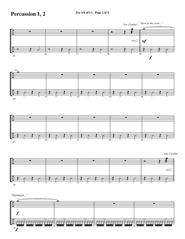 For All Of Us (Choral Anthem SATB) Percussion 1/2 (Word Music Choral / Arr. Cliff Duren)
