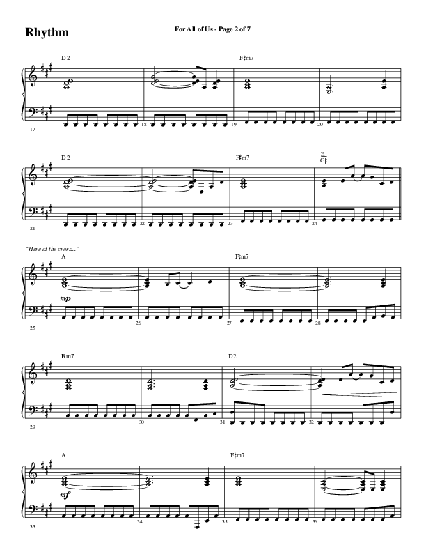 For All Of Us (Choral Anthem SATB) Rhythm Chart (Word Music Choral / Arr. Cliff Duren)