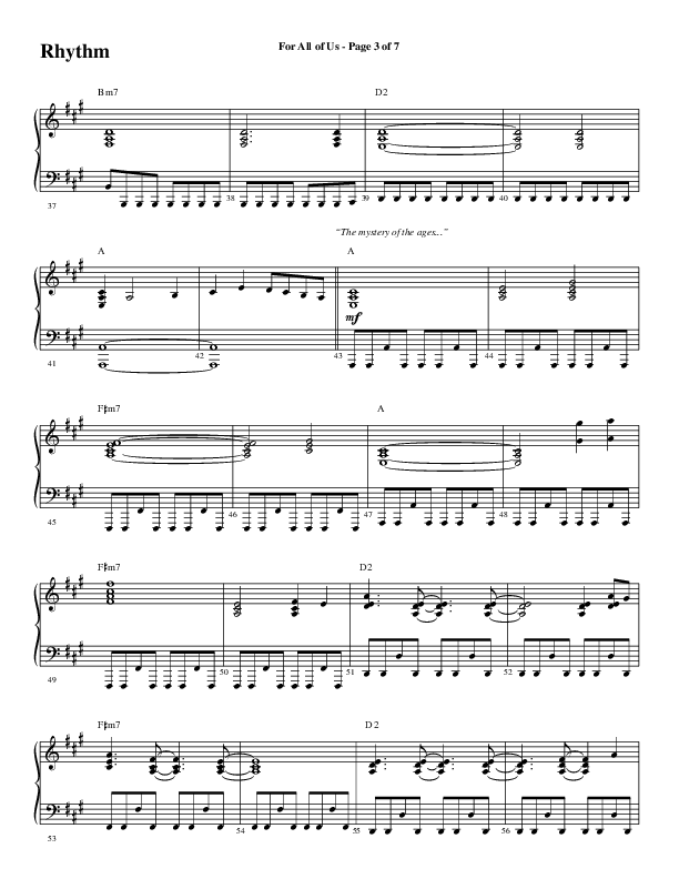 For All Of Us (Choral Anthem SATB) Rhythm Chart (Word Music Choral / Arr. Cliff Duren)