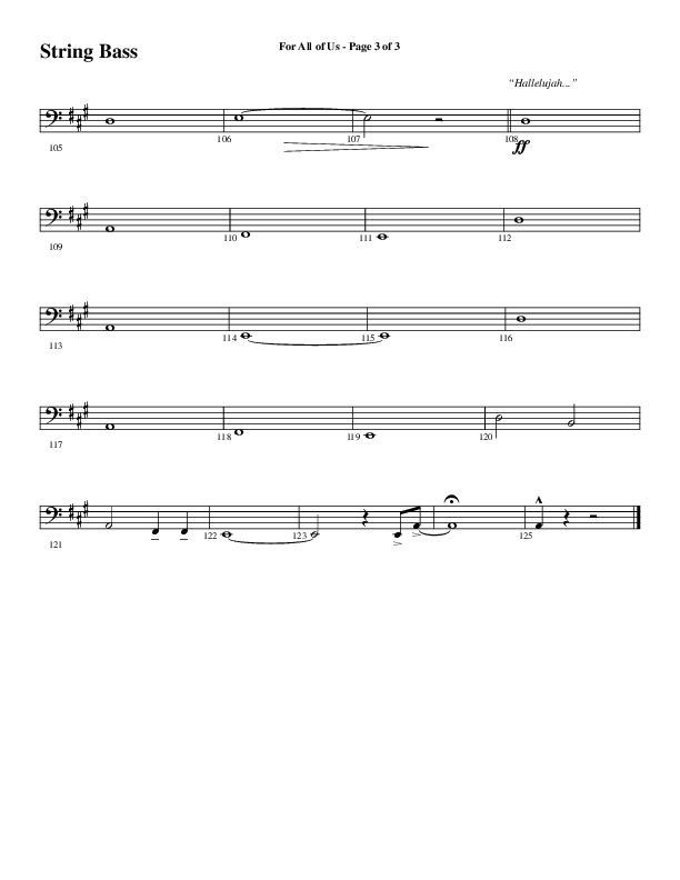 For All Of Us (Choral Anthem SATB) String Bass (Word Music Choral / Arr. Cliff Duren)