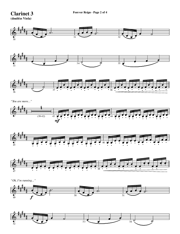 Forever Reign (Choral Anthem SATB) Clarinet 3 (Word Music Choral / Arr. Joshua Spacht)