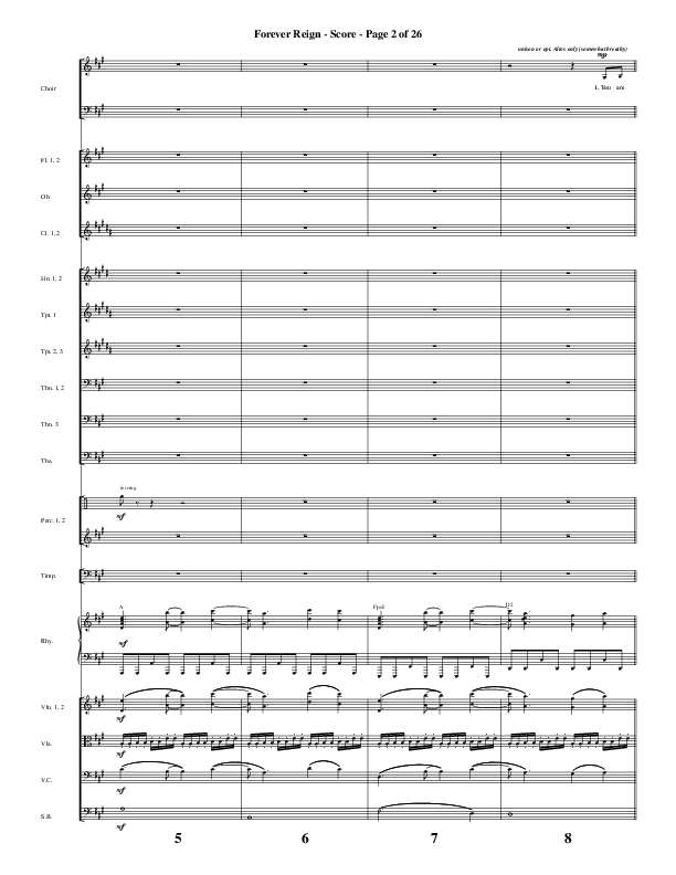 Forever Reign (Choral Anthem SATB) Orchestration (Word Music Choral / Arr. Joshua Spacht)