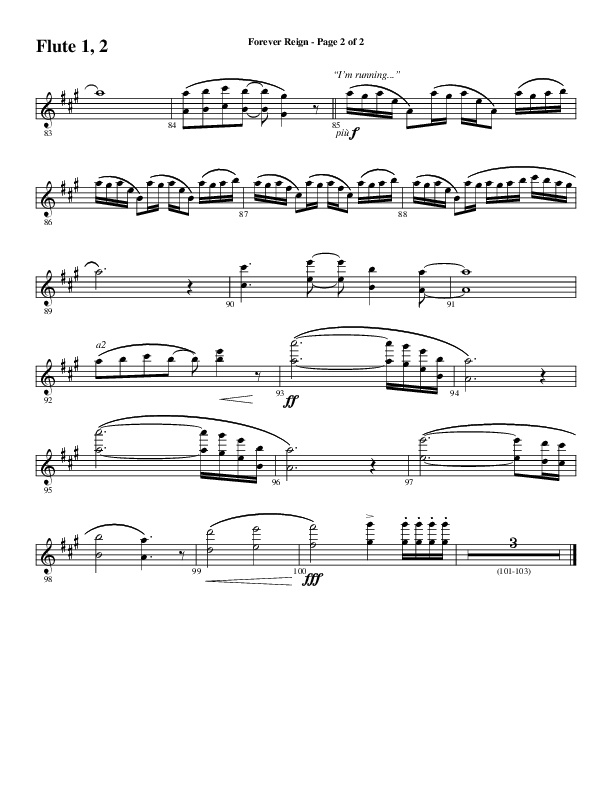 Forever Reign (Choral Anthem SATB) Flute 1/2 (Word Music Choral / Arr. Joshua Spacht)