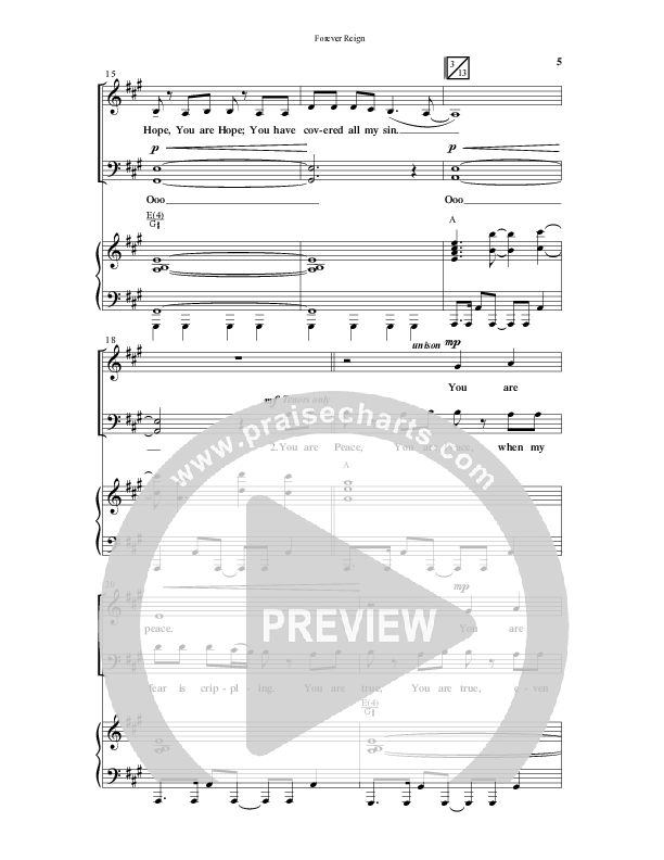 Forever Reign (Choral Anthem SATB) Anthem (SATB/Piano) (Word Music Choral / Arr. Joshua Spacht)