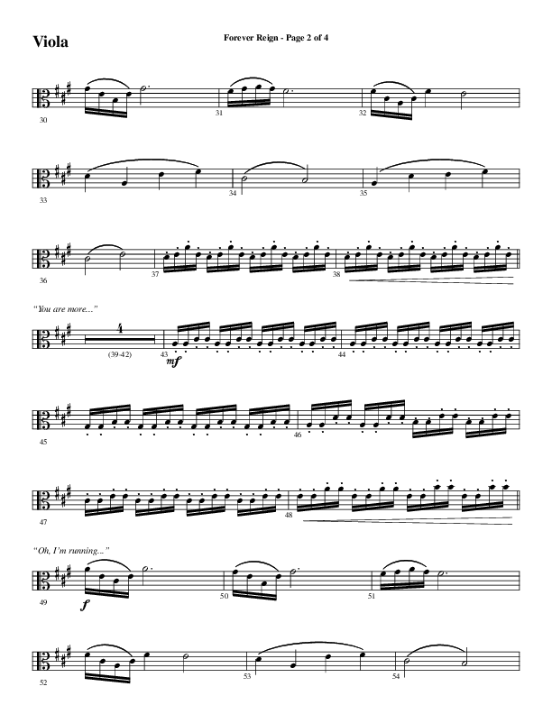Forever Reign (Choral Anthem SATB) Viola (Word Music Choral / Arr. Joshua Spacht)