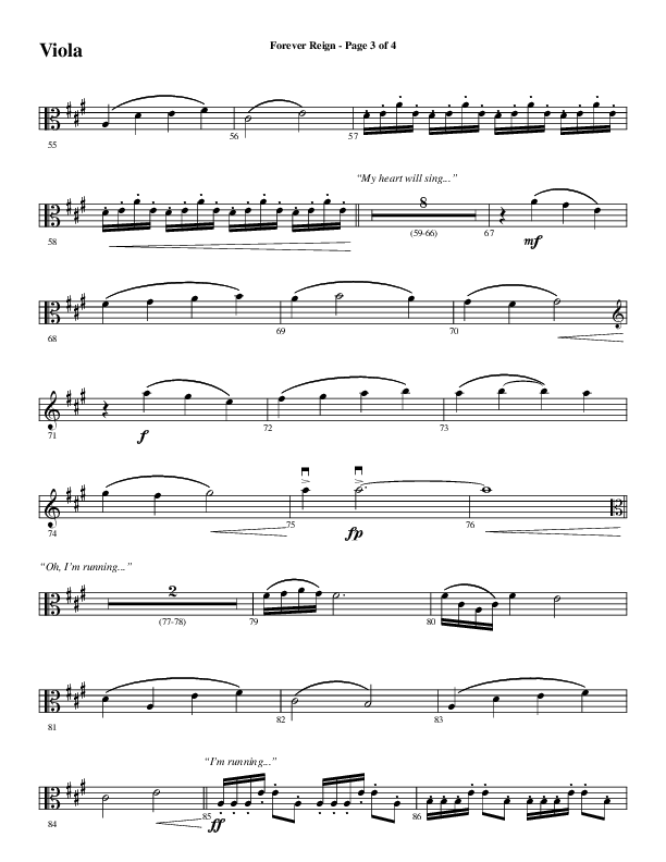 Forever Reign (Choral Anthem SATB) Viola (Word Music Choral / Arr. Joshua Spacht)