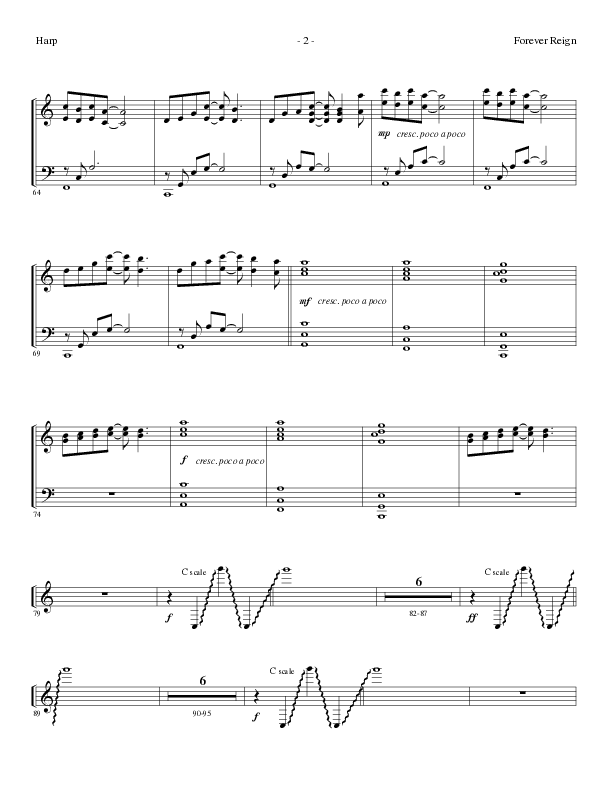 Forever Reign (Choral Anthem SATB) Harp (Lillenas Choral / Arr. David Clydesdale)