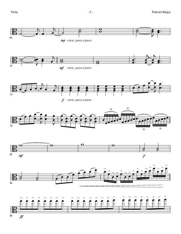 Forever Reign (Choral Anthem SATB) Viola (Lillenas Choral / Arr. David Clydesdale)