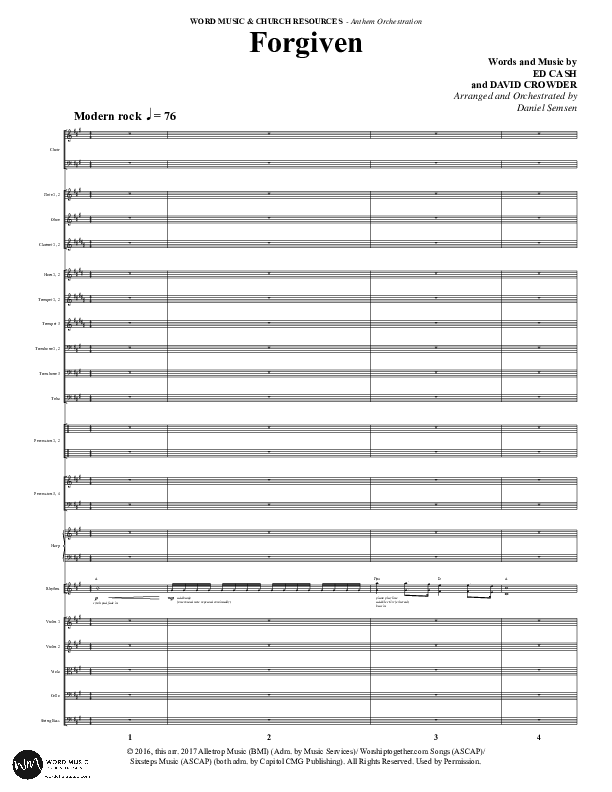 Forgiven (Choral Anthem SATB) Conductor's Score (Word Music / Arr. Daniel Semsen)