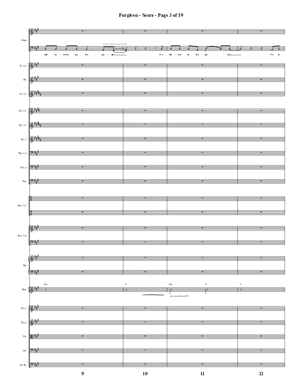 Forgiven (Choral Anthem SATB) Orchestration (Word Music / Arr. Daniel Semsen)