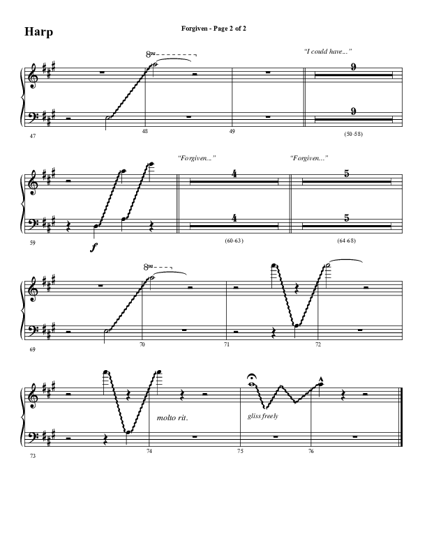 Forgiven (Choral Anthem SATB) Harp (Word Music / Arr. Daniel Semsen)