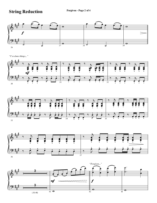 Forgiven (Choral Anthem SATB) String Reduction (Word Music / Arr. Daniel Semsen)