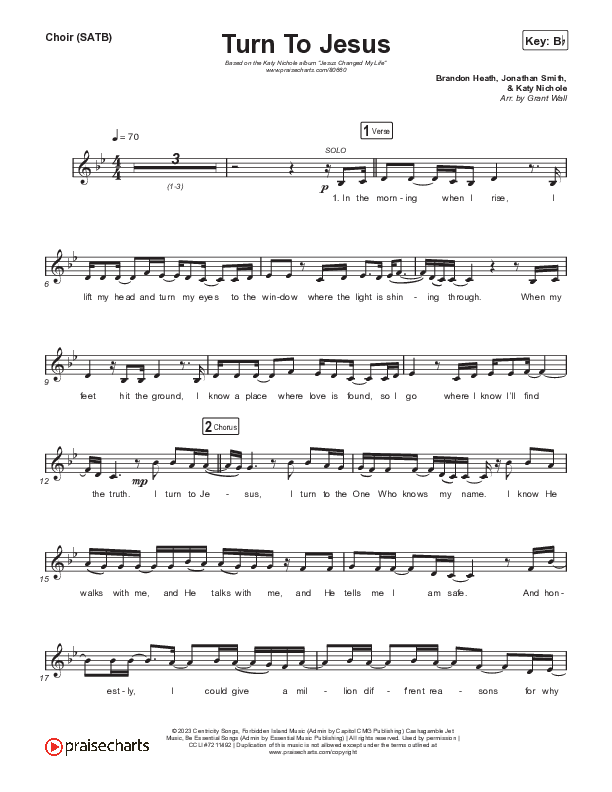 Turn To Jesus Choir Sheet (SATB) (Katy Nichole)