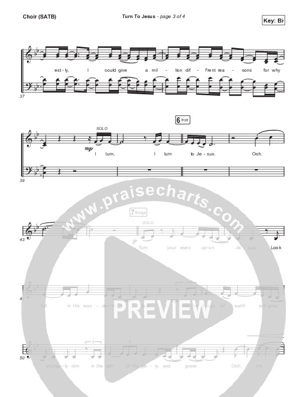 Turn To Jesus Choir Sheet (SATB) (Katy Nichole)