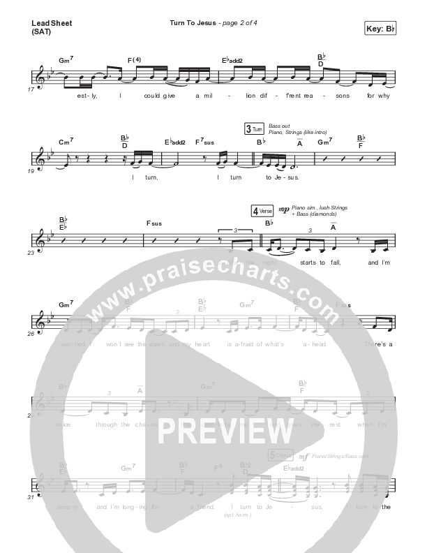 Turn To Jesus Lead Sheet (SAT) (Katy Nichole)