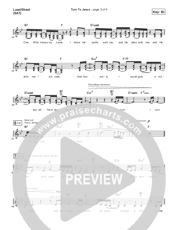 Turn To Jesus Lead Sheet (SAT) (Katy Nichole)